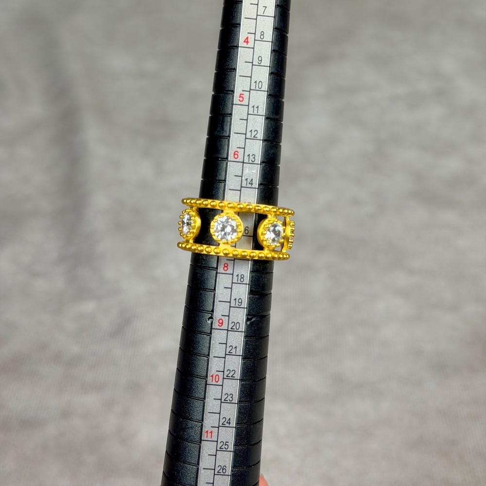 Freida Rothman Cutout Wide Band Statement Ring 14k over Sterling Size 7